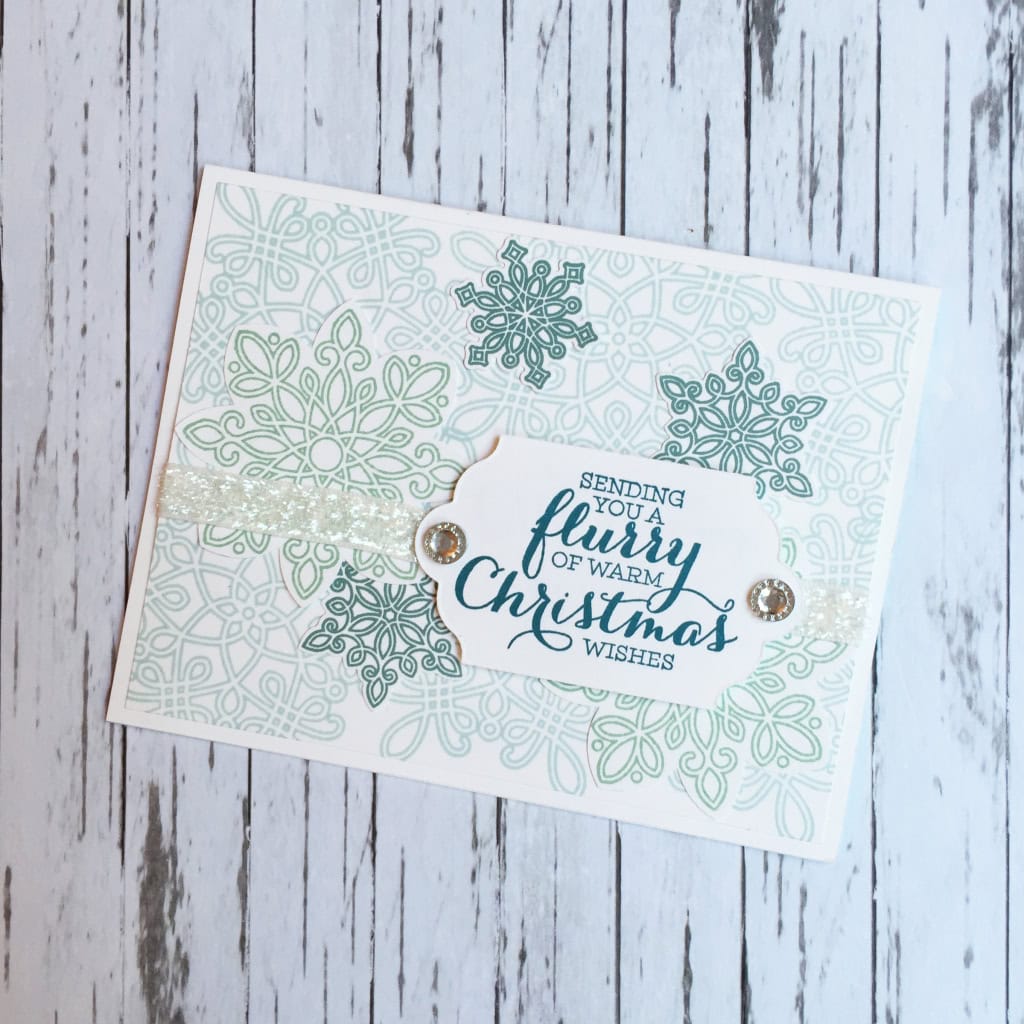 flurry of warm wishes card tilted