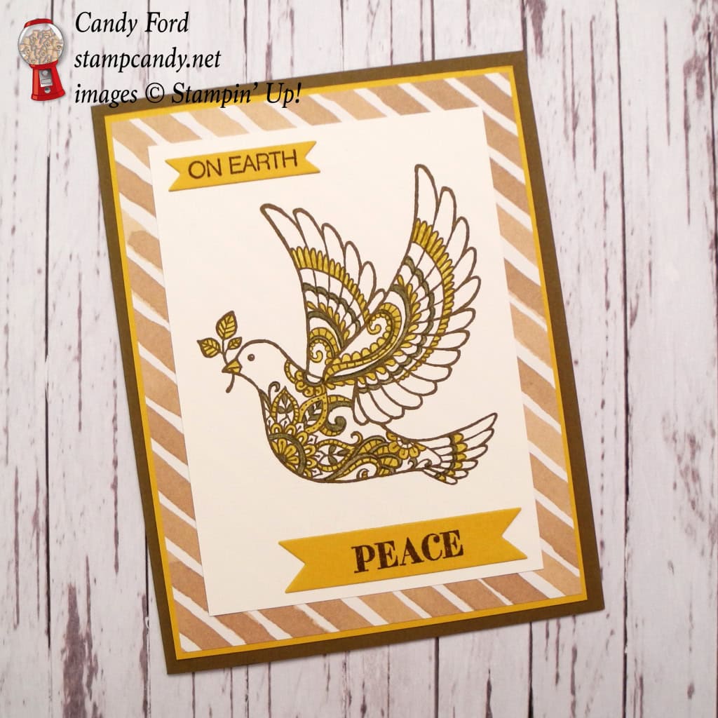 CYCI 95 yellow, brown white dove card a wm