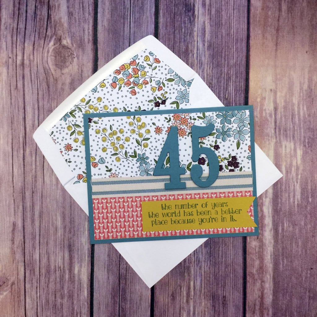 45 large numbers card a