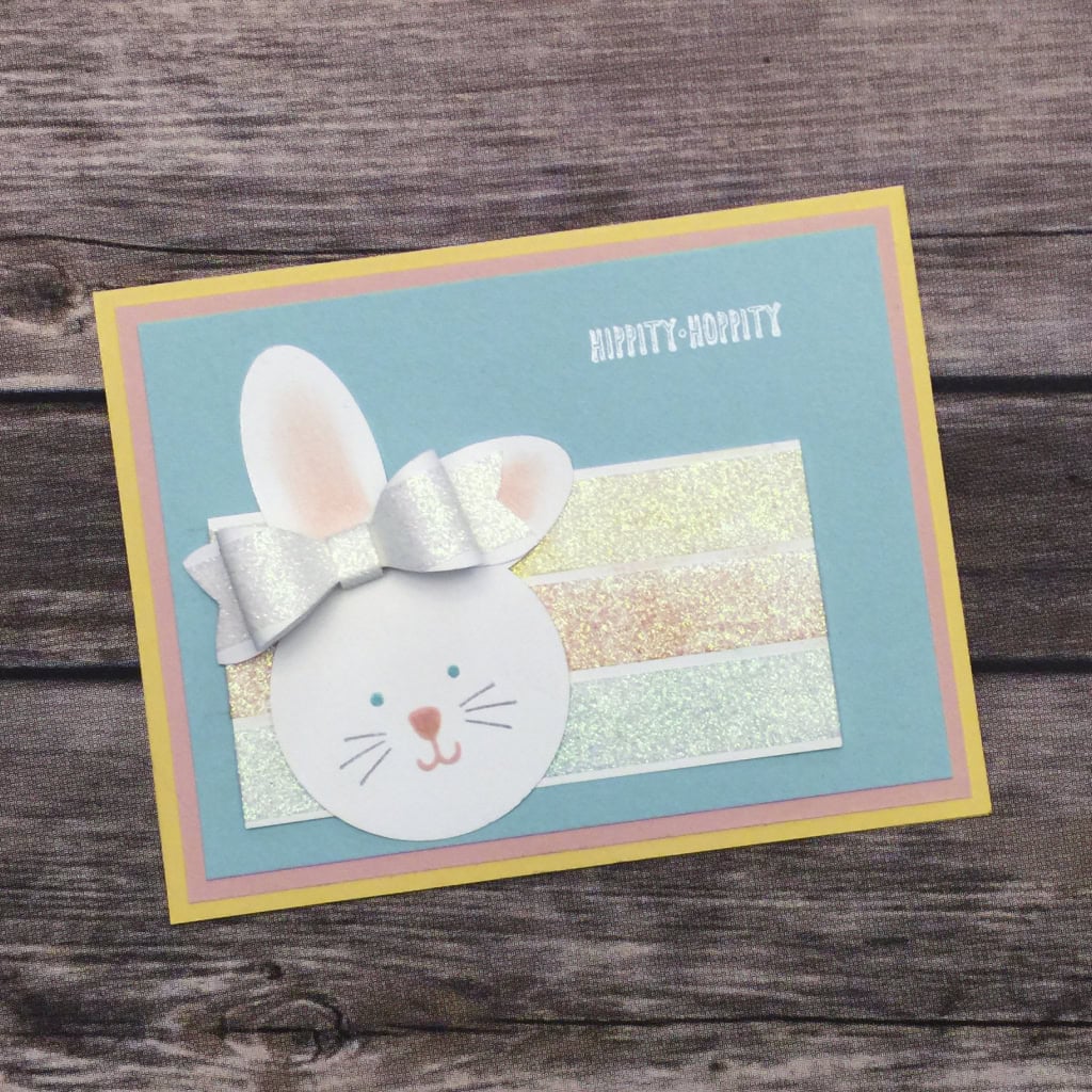 bunny glitter tape card c