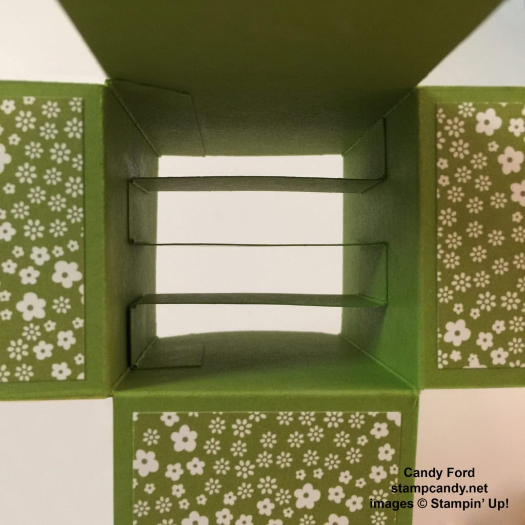 floral card in a box interior a