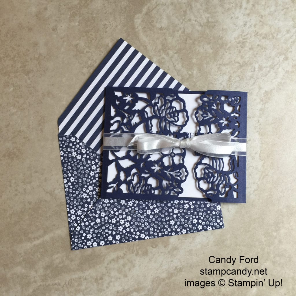 navy floral engagement card a