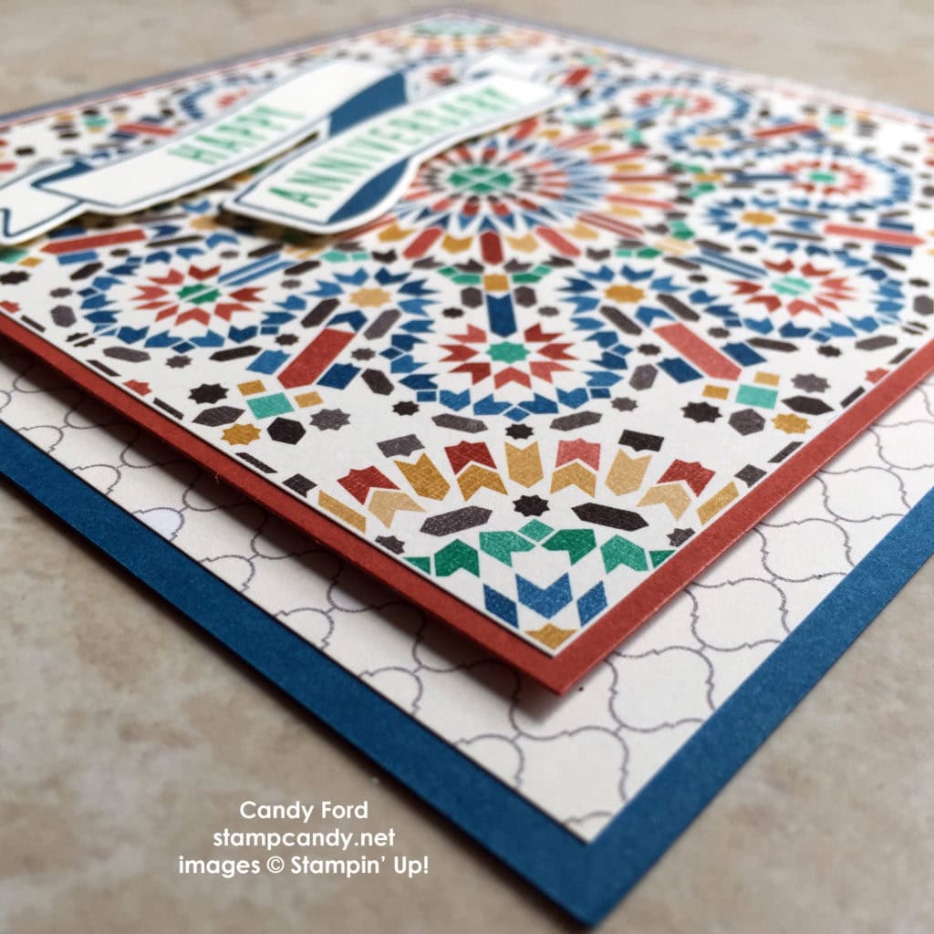 Moroccan anniversary card close up