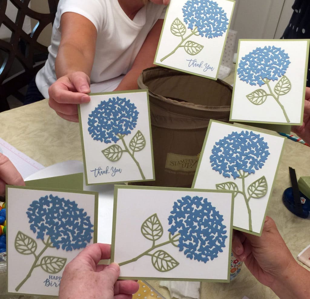 hydrangea card - group