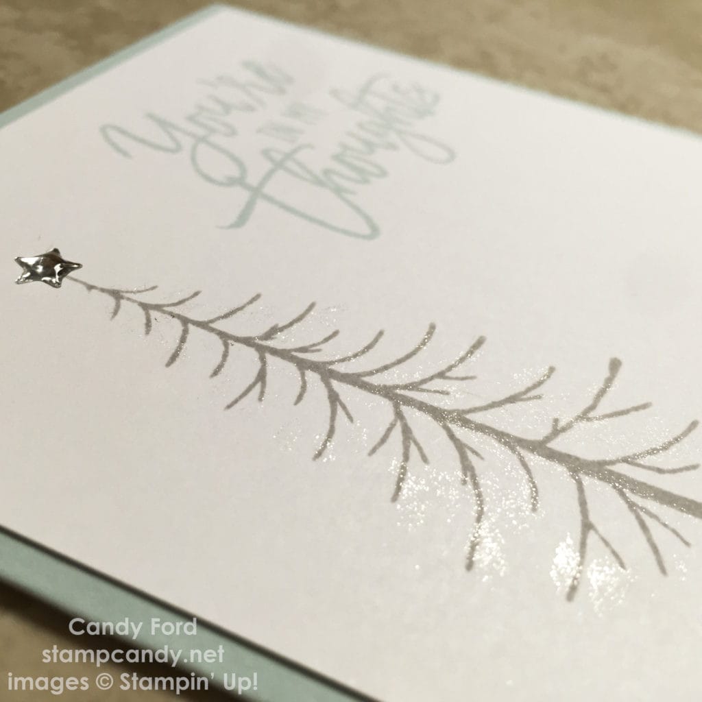snow tree card close up
