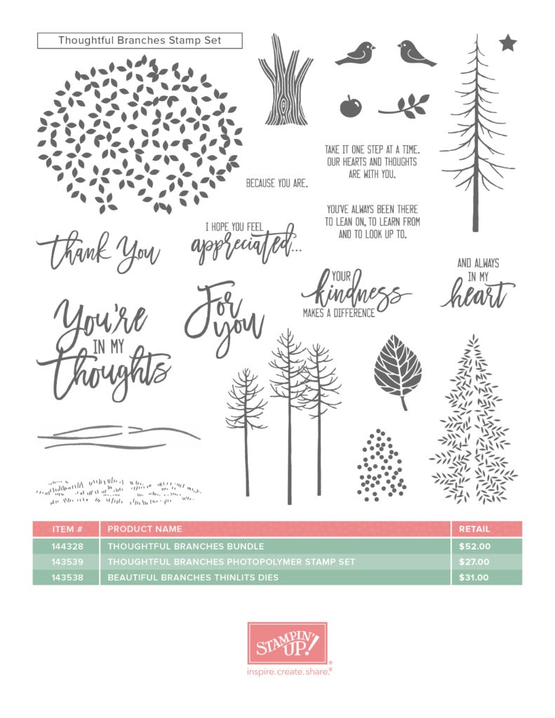 Click through to my web site for more details! stampcandy.net, Stampin' Up, thoughtful branches stamp set, beautiful branches thinlits dies, limited time exclusive