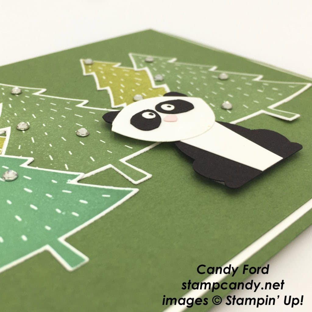 panda in christmas trees card b