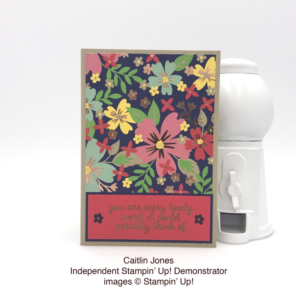 This sweet card was made by Caitlin Jones with the Affectionately Yours Specialty DSP, Love & Affection stamp set, copper embossing powder by Stampin' Up! #stampcandy