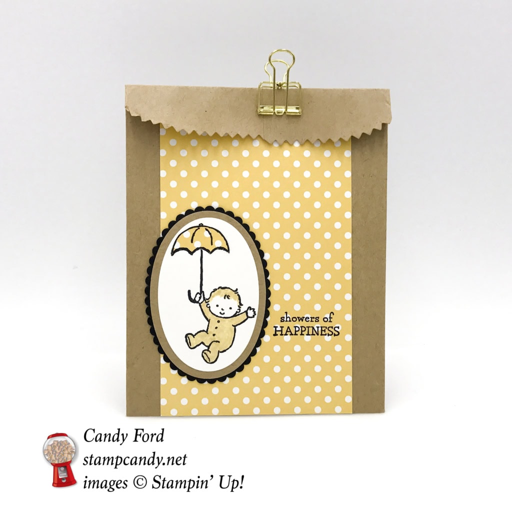Make this sweet little gift bag with the Moon Baby stamp set by Stampin' Up! #stampcandy