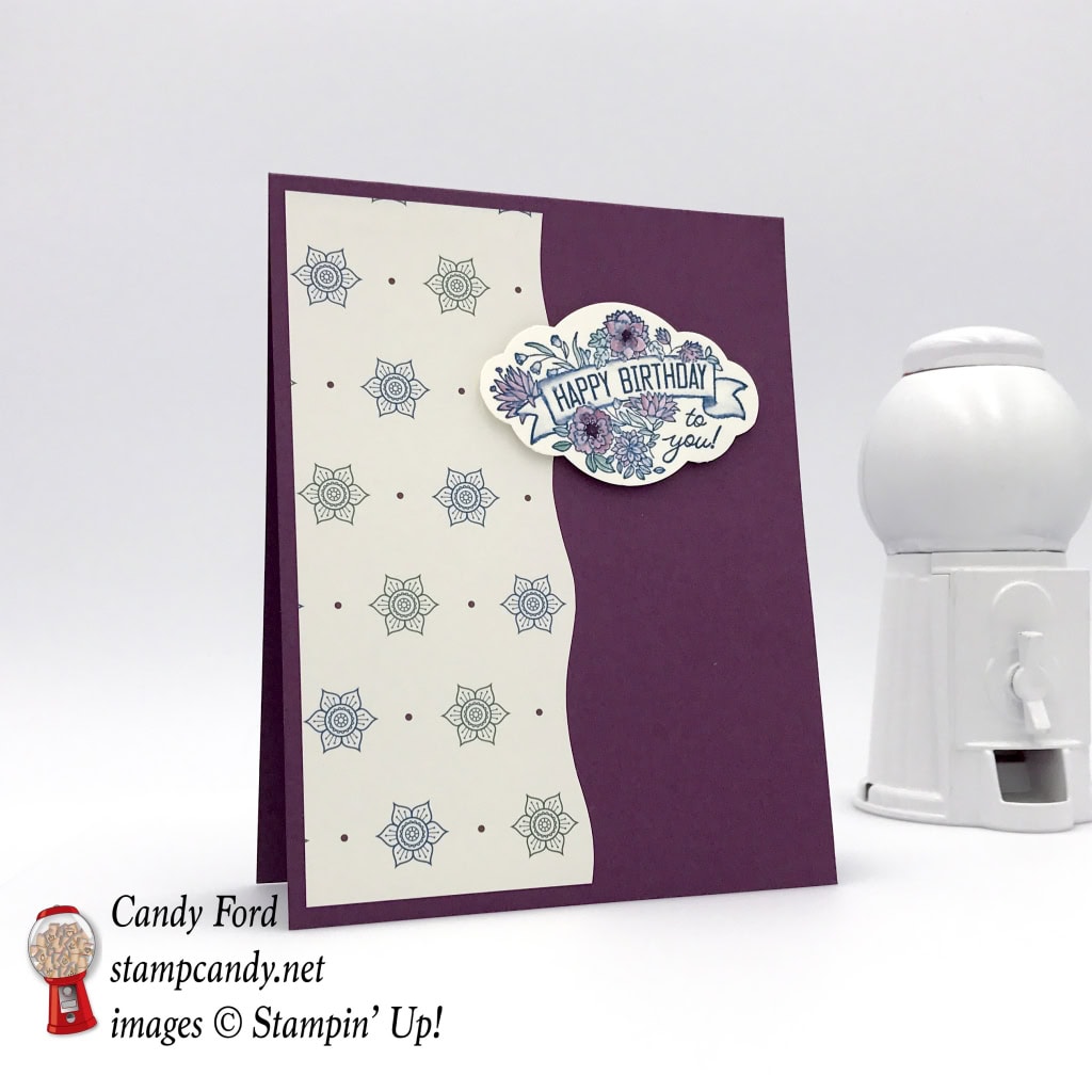 Eastern Palace DSP One Sheet Wonder card 10 of 12, also used EAstern Gold Vinyl Stickers and Delightful Daisy stamp set, by Stampin' Up! #stampcandy