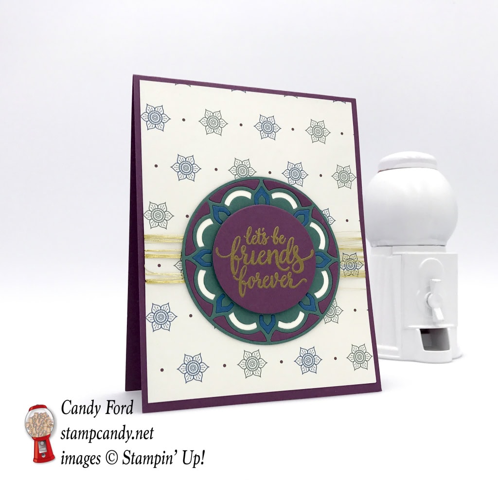 Let's be friends forever! Eastern Palace DSP One Sheet Wonder 9 of 12. Eastern Beauty bundle, Eastern Medallions Thinlits Dies, by Stampin' Up! #stampcandy