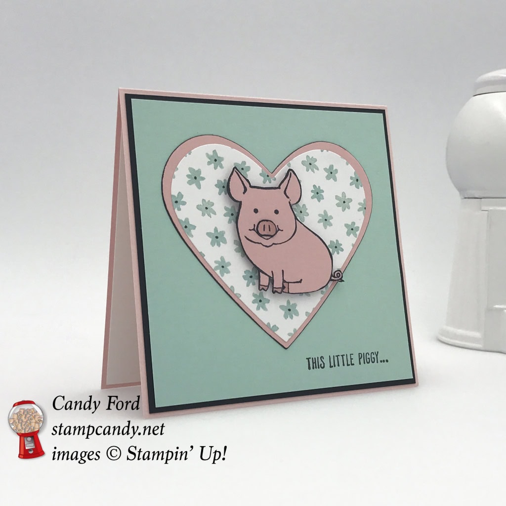 How sweet is This Little Piggy? Loves You card, Sweet & Sassy Framelits Dies by Stampin' Up! #stampcandy