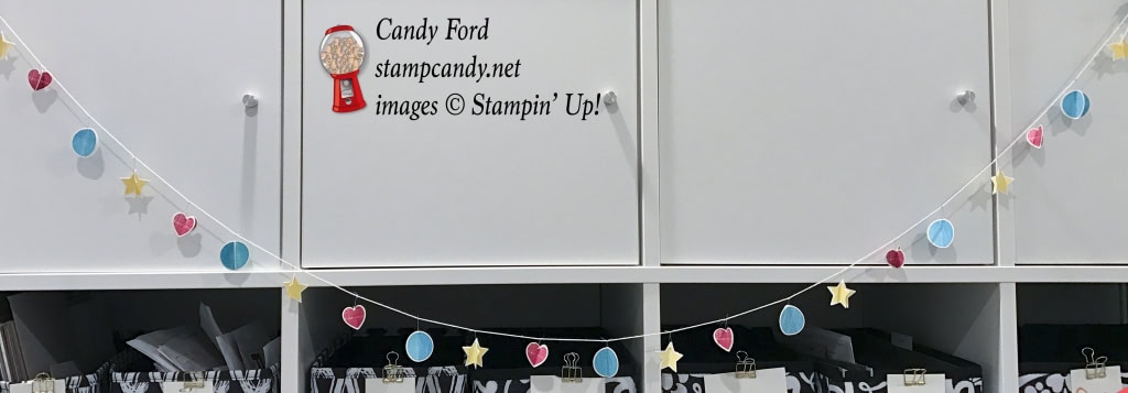 Colorful garland made with the Wood Words Bundle (Wood Words stamp set and Wood Crate Framelits Dies) by Stampin' Up! #stampcandy