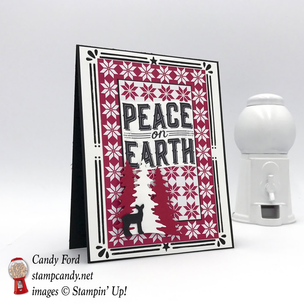 Peace on Earth card made with the Carols for Christmas stamp set and Card Front Builder Thinlist Dies by Stampin' Up! 