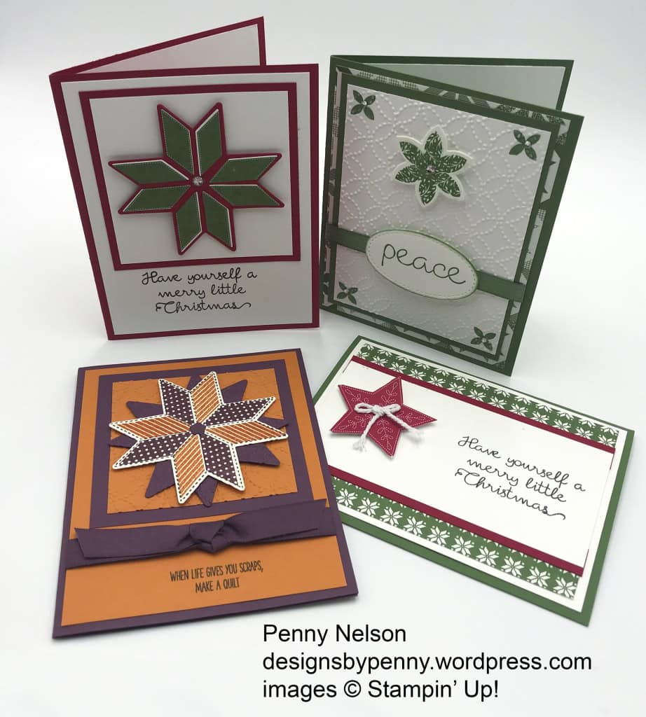 Rising Star swaps by Penny Nelson, Christmas Quilt bundle by Stampin' Up!
