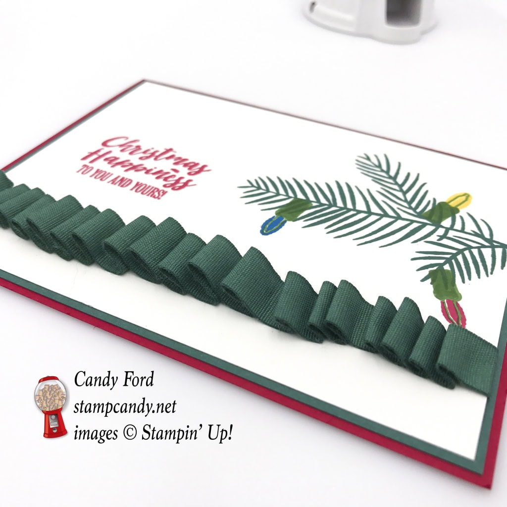 Christmas card made using the Christmas Happiness stamp set by Stampin' Up! #stampcandy