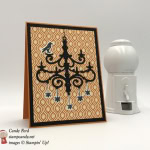 Tis the Season to Sparkle and Spook with this spooky halloween chandelier with a raven by Stamp Candy of Stampin' Up!
