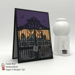 Handmade halloween card using Stampin' Up! Graveyard Gate die by Stamp Candy