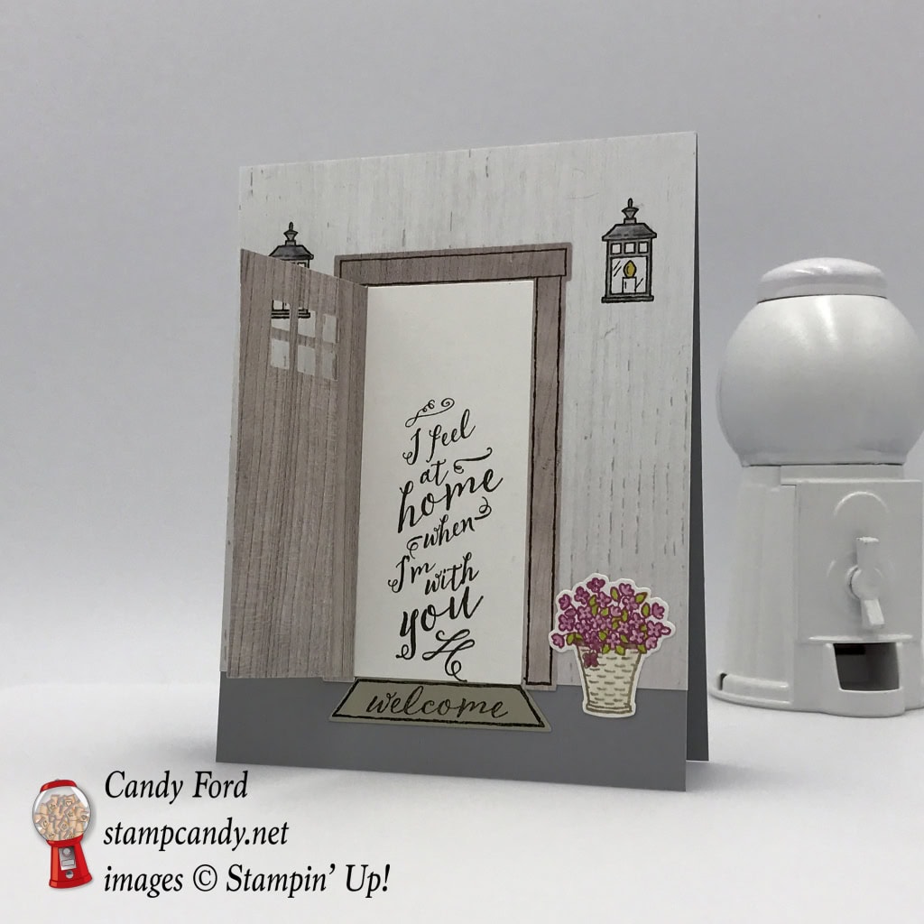 Front door welcome at home with you bundle stampin up stamp candy handmade card fall autumn