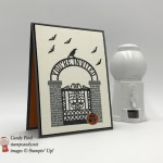 You're Invited halloween party invitation using Stampin' Up! Graveyard Gate bundle by Stamp Candy