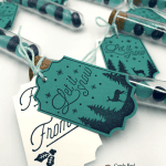 Let it snow tag treat tubs stampin up merry little labels by candy ford of stamp candy