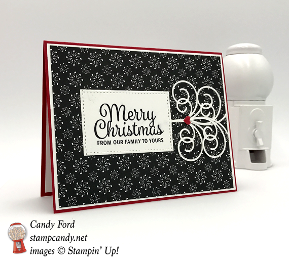 Stampin' Up! Merry Little Christmas with Swirly Snowflakes Christmas card by Stamp Candy