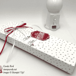 handmade Christmas box no peeking tag stampin up merry little tags by candy ford #stampcandy