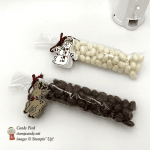 Seasonal Chums Snowman and Reindeer candy bag tags by Stampin' Up! Candy Ford of #StampCandy