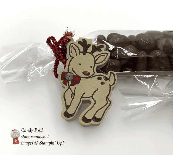 Seasonal Chums Snowman and Reindeer candy bag tags by Stampin' Up! Candy Ford of Stamp Candy