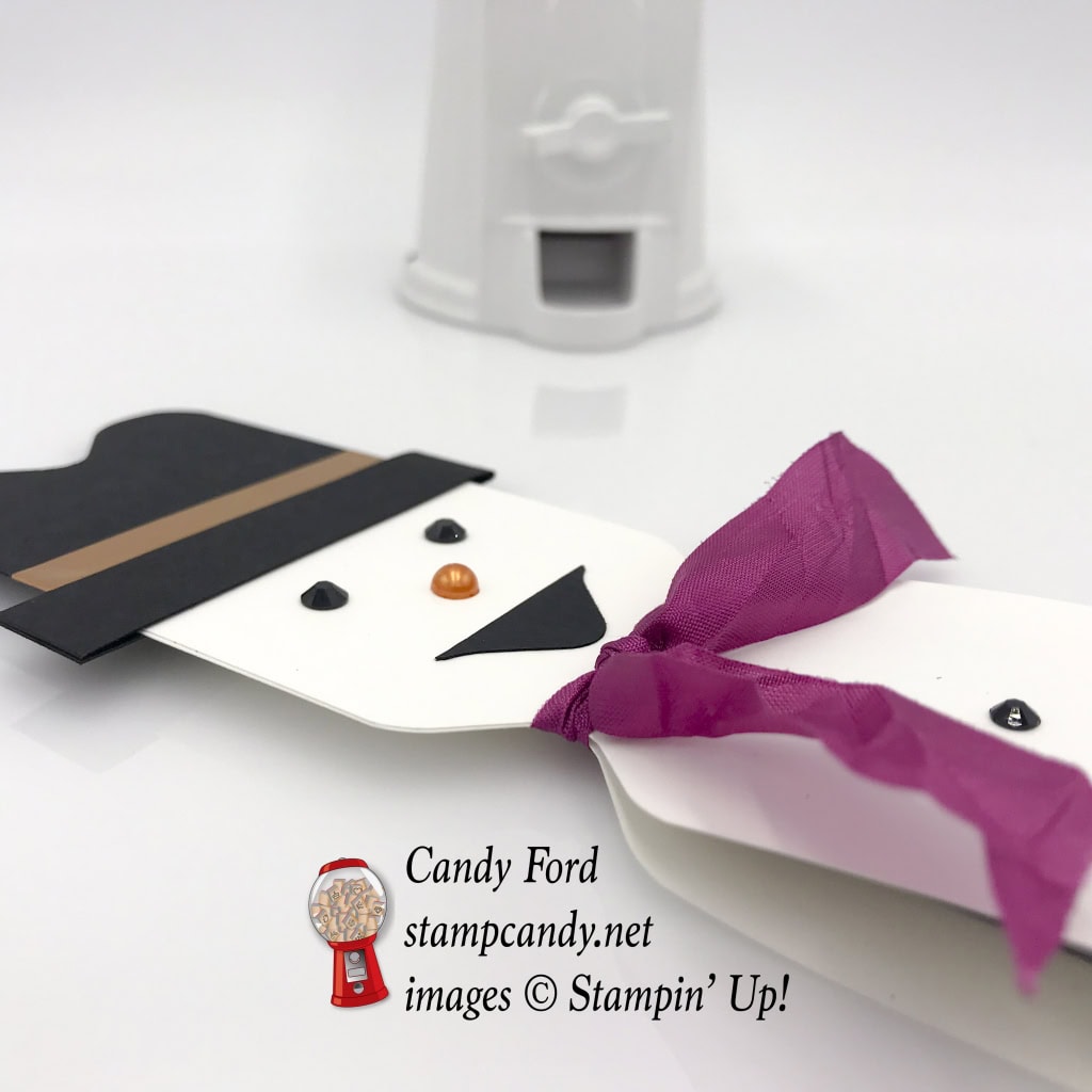 Snowman small Hershey Bar cover, Christmas Gift, Envelope Punch Board by Stampin' Up! #stampcandy