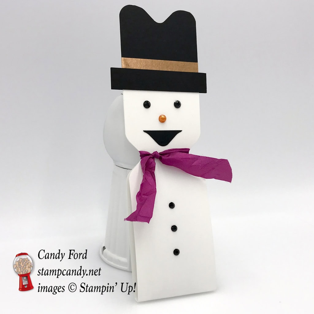 Snowman small Hershey Bar cover, Christmas Gift, Envelope Punch Board by Stampin' Up! #stampcandy