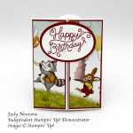 Stampin' Up! Birthay Memories Birthday Celebrations handmade gatefold birthday card by Judy Newsome of Stamp Candy Team