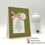 Stampi' Up! Pink & Green Wishes All Aglow handmade Christmas card by Candy Ford of Stamp Candy