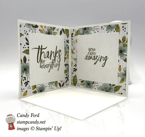 Stampin' Up! Whole Lot of Lovely Sending Lots of Love handmade fancy fold card by Candy Ford of Stamp Candy
