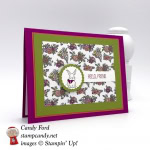 Hello, Friend! This sweet card is made with the A Good Day stamp set, sweet Soiree Memories & More Card Pack, and Scallop Circle Punches by Stampin' Up! #stampcandy