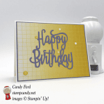 Happy Birthday thinlit die card color theory card pack with glitter enamel dots Stampin' Up! Candy Ford of Stamp Candy