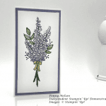 2018 Stampin' Up! Sale-A-Bration Lots of Lavendar on tall notecards by Penny Nelson handmade card Stamp Candy