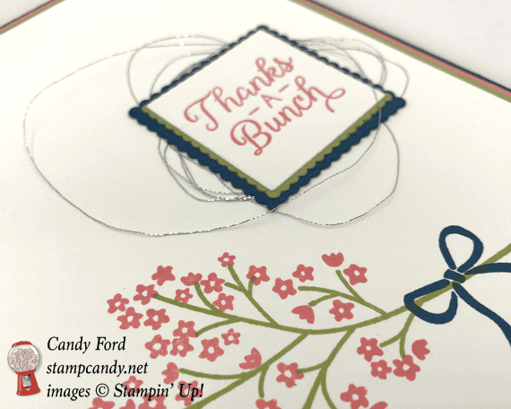 Stampin' Up! Beautiful Bouquet thanks a bunch handmade thank you card by Candy Ford of Stamp Candy