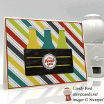 Stampin' Up! Bubble Over soda pop bottles in a crate handmade card by Candy Ford of Stamp Candy