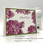 Lonita Barrons handmade thank you card made using Stampin' Up! 2018 Saleabration stamp set Heartfelt Blooms for Stamp Candy