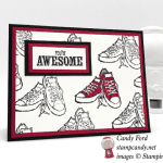 Stampin' Up! Epic Celebration You're AwesoStampin' Up! Epic Celebration You're Awesome Shoes handmade card by Candy Ford of Stamp Candyme Shoes by Candy Ford of Stamp Candy