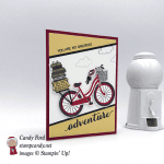 Handmade card that tells them You Are My Greatest Adventure featuring the build a bike framelits, made by Candy Ford of Stamp Candy