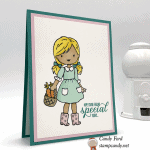 Stampin' Up! Garden Girl handmade card colored with the Stampin' Blends Markers by Candy Ford of Stamp Candy