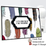 Stampin' Up! Feather Together and Bird Banter stamp sets were used to make this cute card by Candy Ford of Stamp Candy