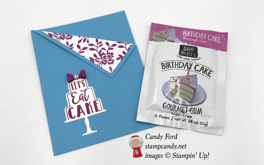 Celebration Time bundle birthday cake gum gift, Stampin' Up! #stampcandy