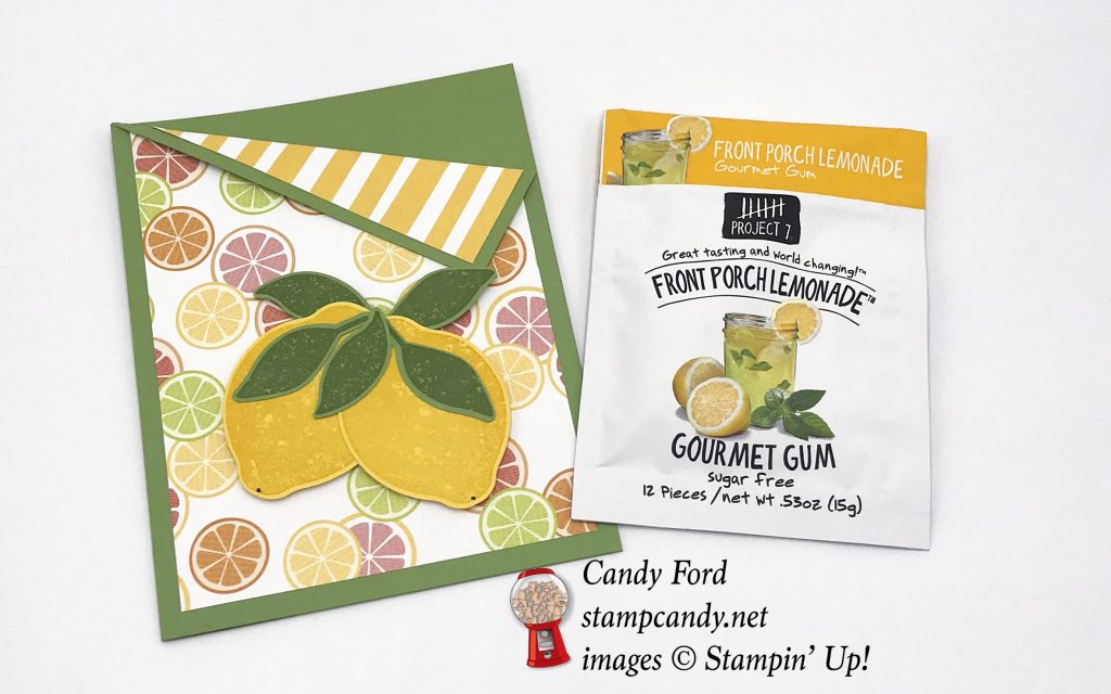 Lemon Zest bundle lemonade gum gift, Stampin' Up! #stampcandy