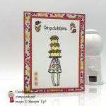 Hand Delivered congratulations card with Gardem Impressions DSP bu Stampin Up! #stampcandy