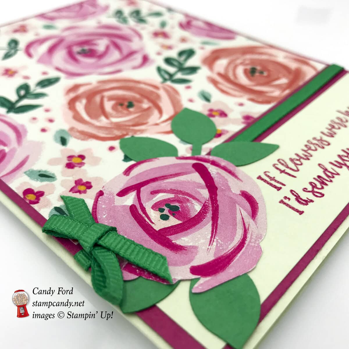 Beautiful floral card sending hugs, made with the Abstract Impressions stamp set and Garden Impressions Designer Series Paper by Stampin' Up! #stampcandy