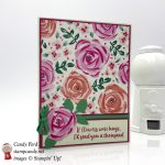 Beautiful floral card sending hugs, made with the Abstract Impressions stamp set and Garden Impressions Designer Series Paper by Stampin' Up! #stampcandy