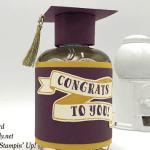 Stampin' Up! Banners For You Graduation Cap water bottle by Candy Ford of Stamp Candy